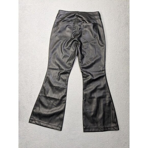 Hollister Faux Leather Pants 11S w30 (Meas 30x28) High Rise Flare Black - Picture 2 of 14
